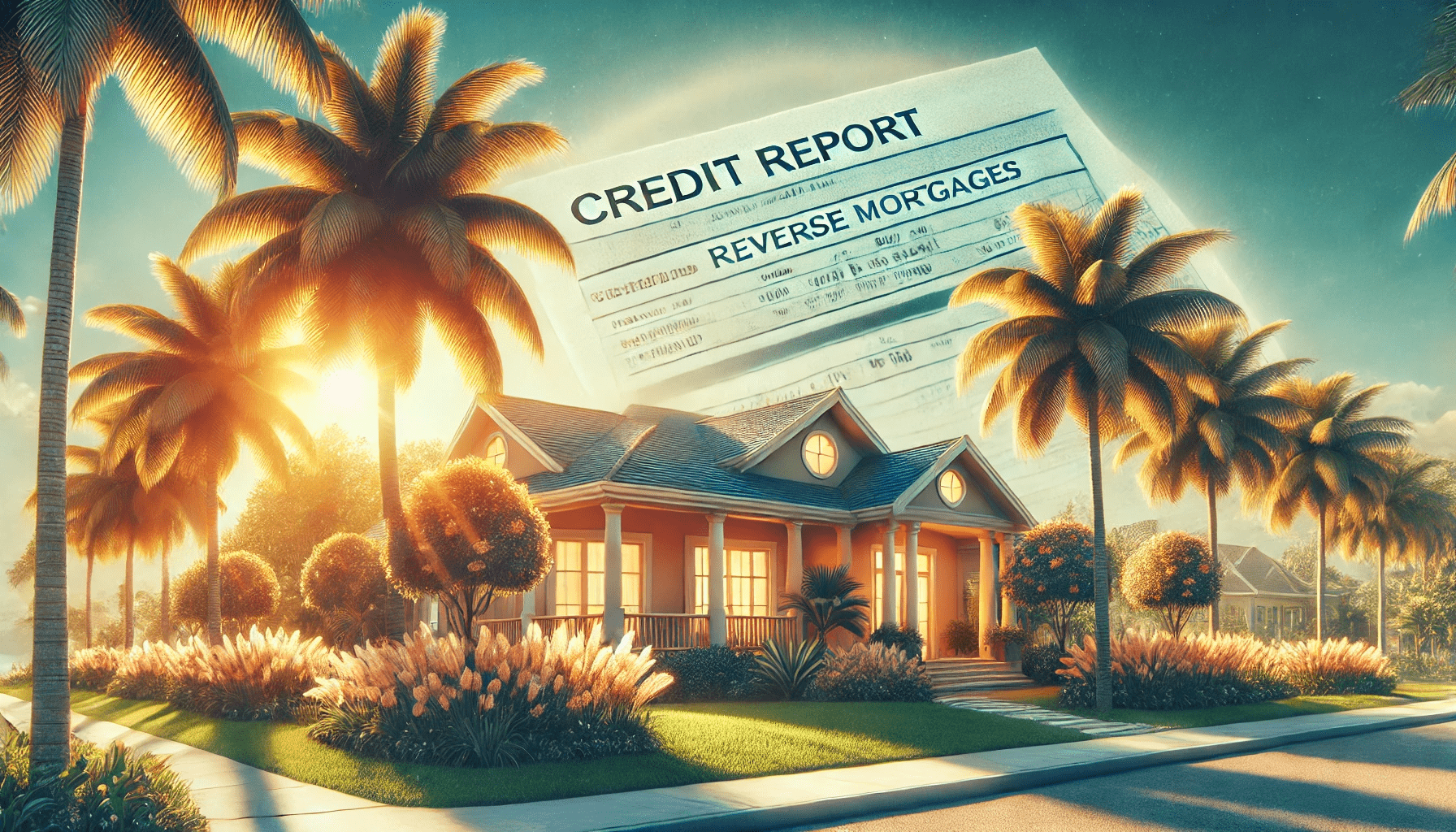 DALL·E 2024-11-30 00.28.47 - A visually stunning featured image for an article about reverse mortgages in Florida. The scene includes a serene Florida home with palm trees and a b-min