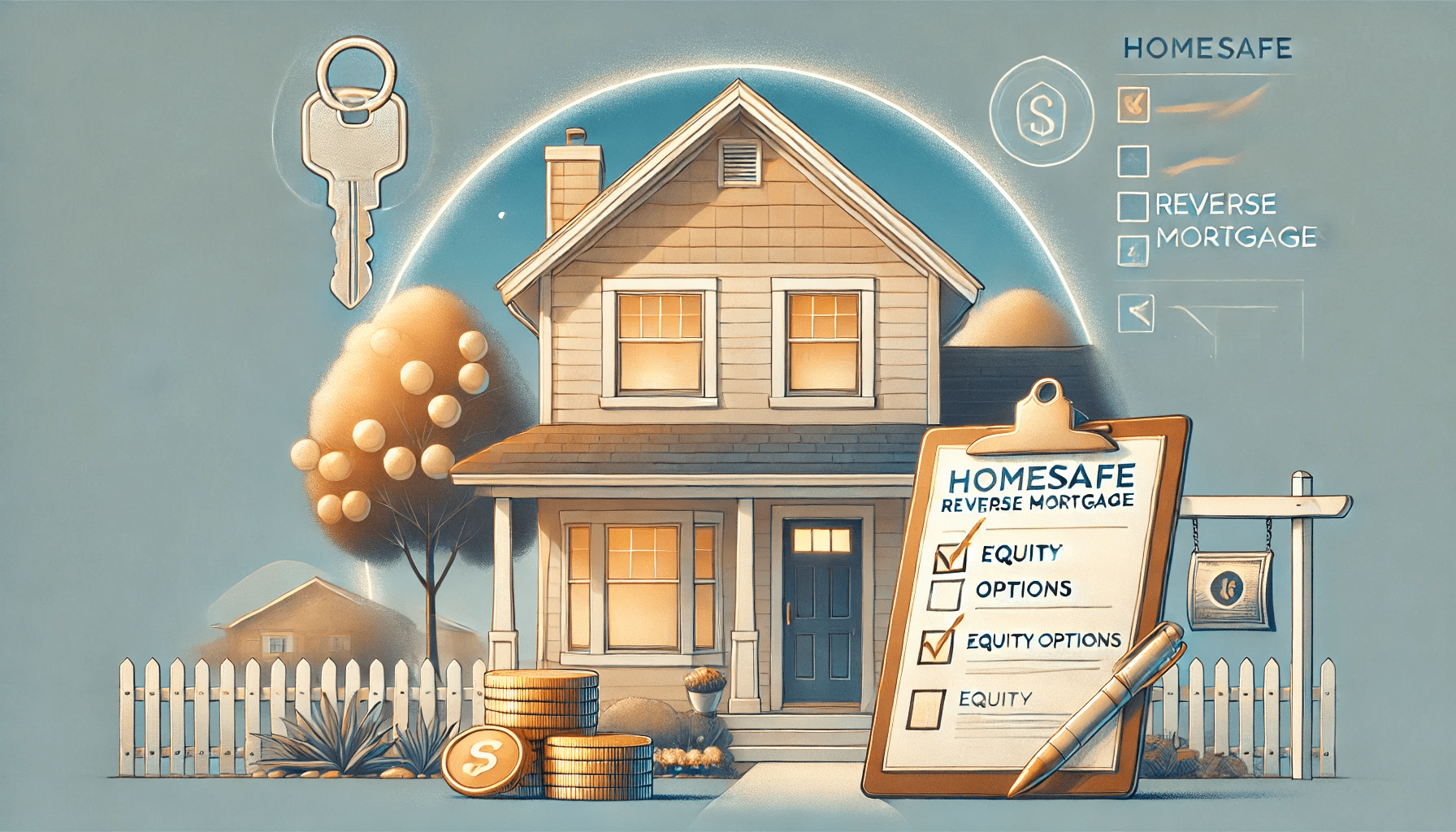 DALL·E 2024-12-02 20.35.22 - A modern, wide-aspect ratio illustration for a financial blog about HomeSafe Reverse Mortgages. The image shows a cozy suburban home with a welcoming -min