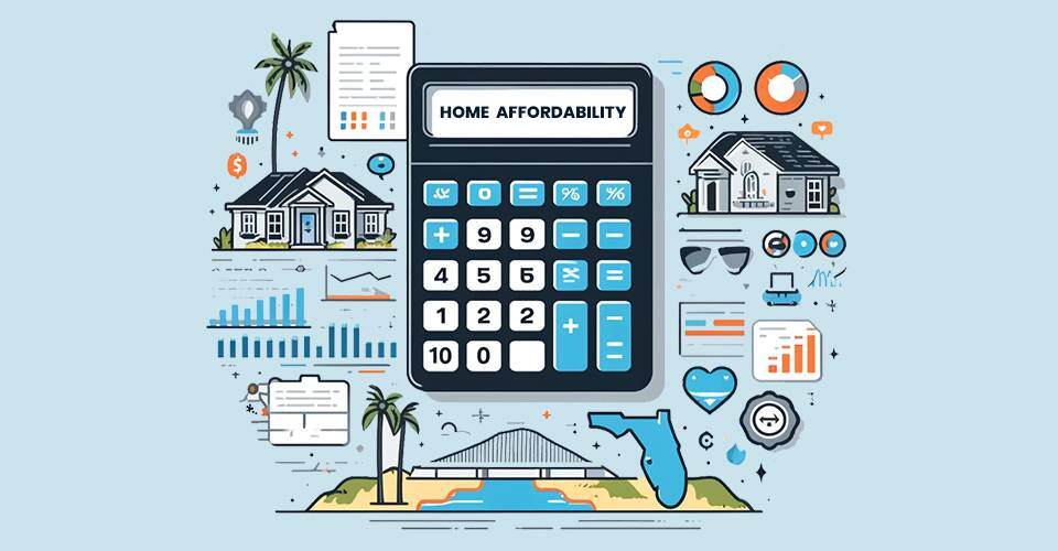 An infographic featuring a calculator to represent Home Affordability